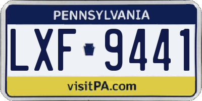PA license plate LXF9441