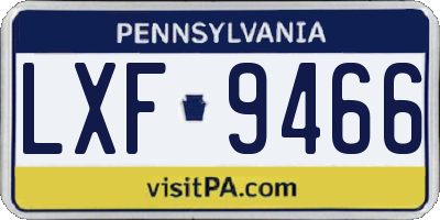 PA license plate LXF9466