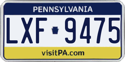 PA license plate LXF9475