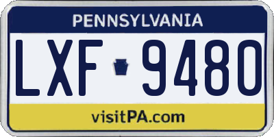 PA license plate LXF9480