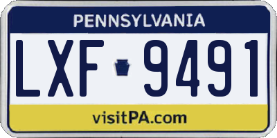PA license plate LXF9491