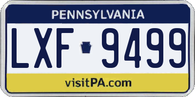 PA license plate LXF9499