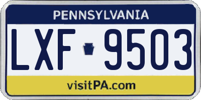 PA license plate LXF9503