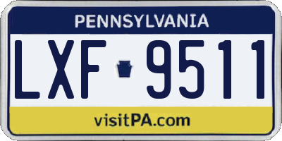 PA license plate LXF9511