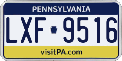 PA license plate LXF9516