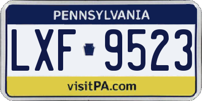 PA license plate LXF9523