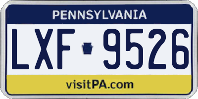 PA license plate LXF9526