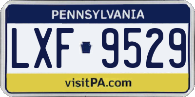 PA license plate LXF9529
