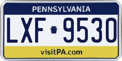 PA license plate LXF9530