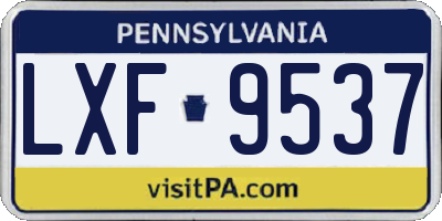 PA license plate LXF9537