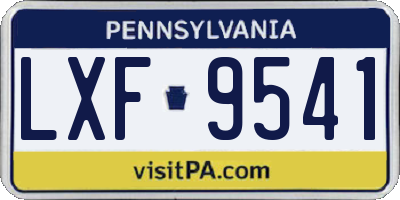 PA license plate LXF9541