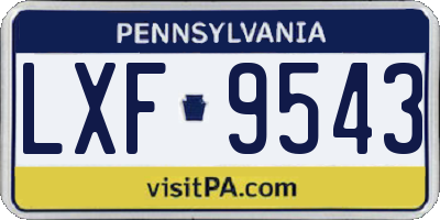 PA license plate LXF9543