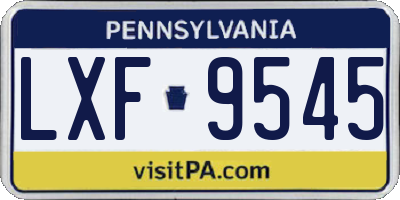 PA license plate LXF9545