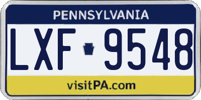 PA license plate LXF9548
