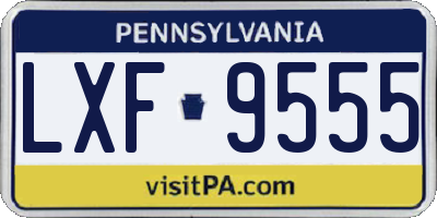 PA license plate LXF9555