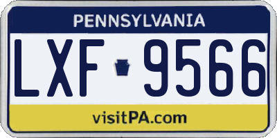 PA license plate LXF9566
