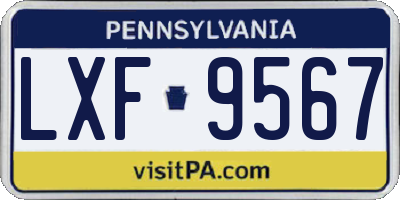PA license plate LXF9567