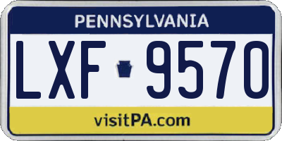 PA license plate LXF9570