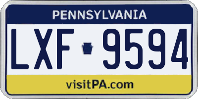 PA license plate LXF9594