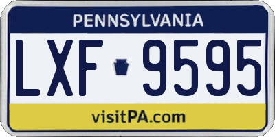 PA license plate LXF9595