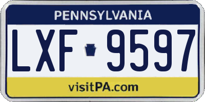 PA license plate LXF9597