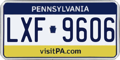 PA license plate LXF9606