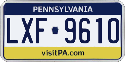 PA license plate LXF9610