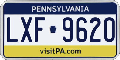 PA license plate LXF9620