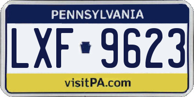 PA license plate LXF9623