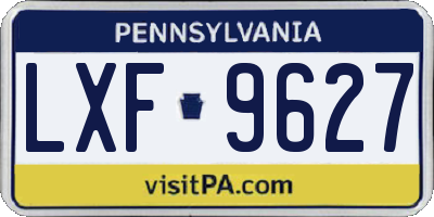 PA license plate LXF9627