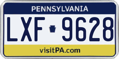 PA license plate LXF9628