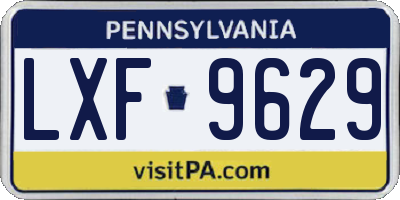 PA license plate LXF9629