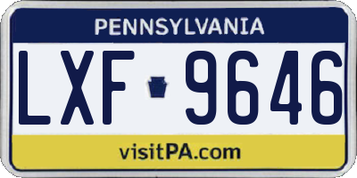 PA license plate LXF9646