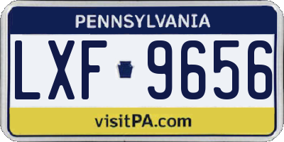 PA license plate LXF9656