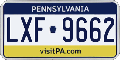 PA license plate LXF9662
