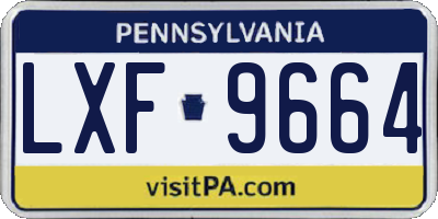 PA license plate LXF9664