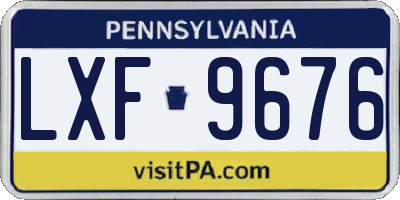 PA license plate LXF9676