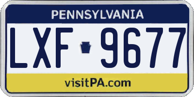 PA license plate LXF9677