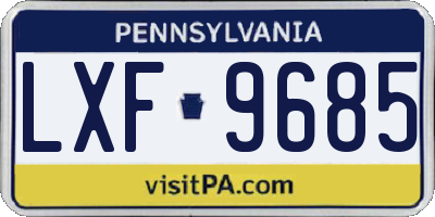 PA license plate LXF9685
