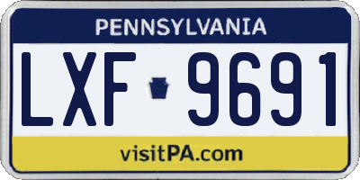 PA license plate LXF9691