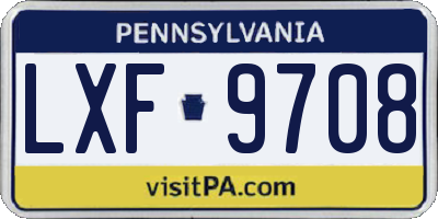 PA license plate LXF9708