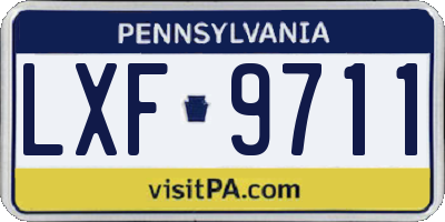 PA license plate LXF9711