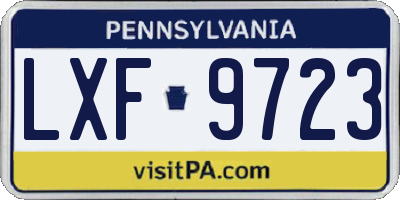 PA license plate LXF9723