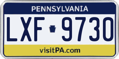 PA license plate LXF9730
