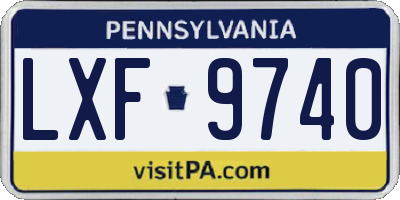 PA license plate LXF9740