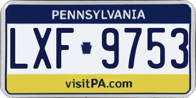 PA license plate LXF9753