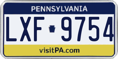 PA license plate LXF9754