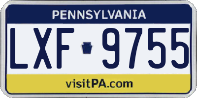 PA license plate LXF9755