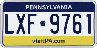 PA license plate LXF9761