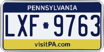 PA license plate LXF9763